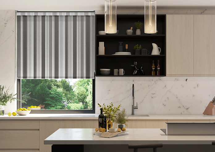Riviera Stripe, Smoke - Twist&Fit Roller Blind - Image 3